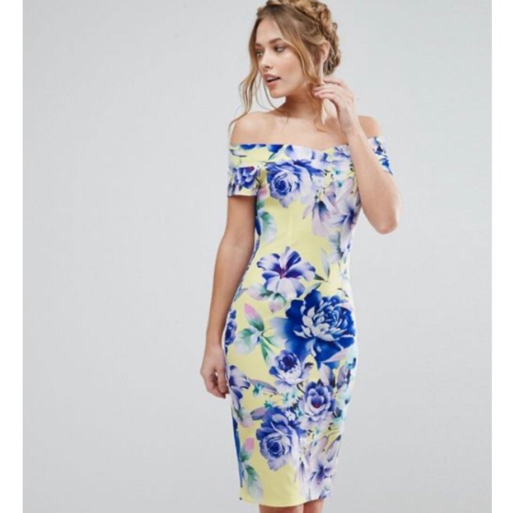 Paper Dolls floral Bardot midi dress